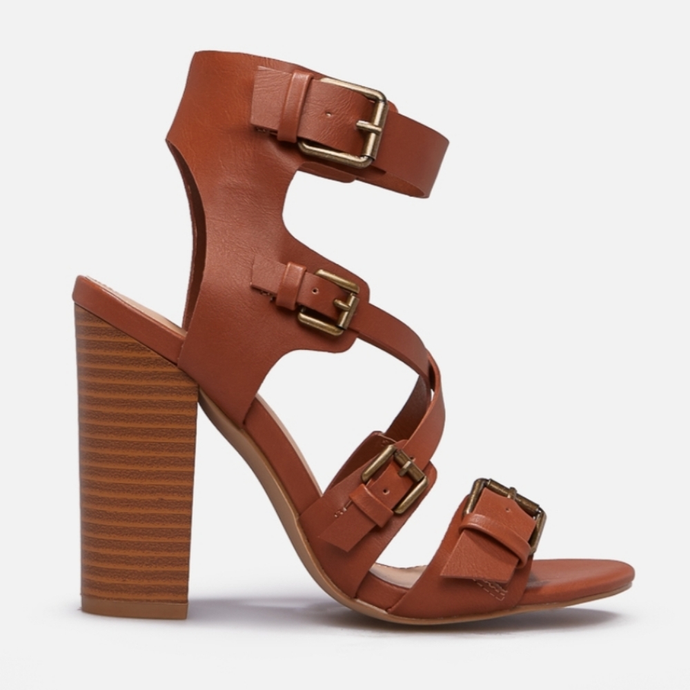 Shoedazzle Blaer Buckled Heeled Sandal
